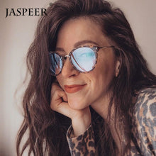 Load image into Gallery viewer, JASPEER Retro Anti Blue Ray Computer Glasses Women Round Eye Glass Men Blue Light Blocking Eyewear Optical Frames