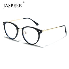 Load image into Gallery viewer, JASPEER Retro Anti Blue Ray Computer Glasses Women Round Eye Glass Men Blue Light Blocking Eyewear Optical Frames
