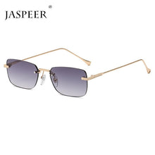 Load image into Gallery viewer, JASPEER Rimless Rectangular Sunglasses Women Vintage Small Square Sun Glasses Men UV400 Driving Retro Goggle Shades Eyewear