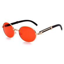 Carica l&#39;immagine nel visualizzatore di Gallery, JASPEER Round Sunglasses Women Small Frame Classic Sun Glasses Yellow Blue Lens Men Steampunk Eyeglasses Retro Shades Eyewear