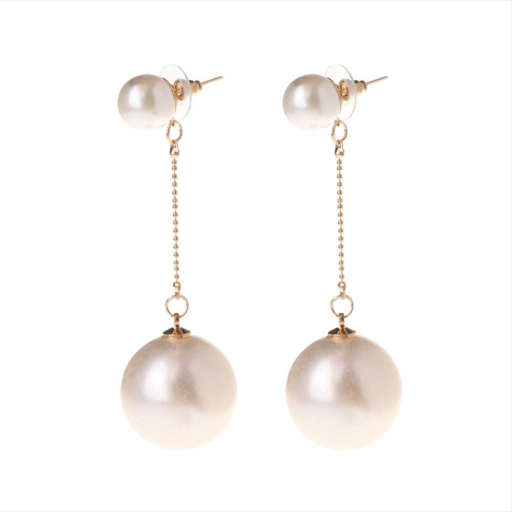 Chic Pearl Earrings Ear Stud Long Drop Dangle Earrings Women Jewelry Trendy Elegant Wedding Bride Gifts