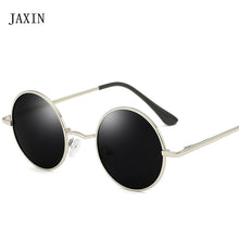 Carica l&#39;immagine nel visualizzatore di Gallery, JAXIN Polarized Round Sunglasses Men classic wild Black sunglasses Mr personality metal frame mirror outdoor goggl UV400
