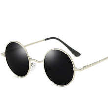 Carica l&#39;immagine nel visualizzatore di Gallery, JAXIN Polarized Round Sunglasses Men classic wild Black sunglasses Mr personality metal frame mirror outdoor goggl UV400
