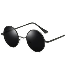Carica l&#39;immagine nel visualizzatore di Gallery, JAXIN Polarized Round Sunglasses Men classic wild Black sunglasses Mr personality metal frame mirror outdoor goggl UV400