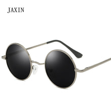 Carica l&#39;immagine nel visualizzatore di Gallery, JAXIN Polarized Round Sunglasses Men classic wild Black sunglasses Mr personality metal frame mirror outdoor goggl UV400