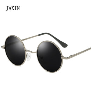 JAXIN Retro Round Sunglasses Men personality handsome Black Polarized Sun Glasses Mr brand design classic mirror UV400