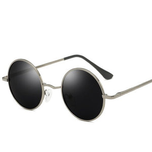 JAXIN Retro Round Sunglasses Men personality handsome Black Polarized Sun Glasses Mr brand design classic mirror UV400