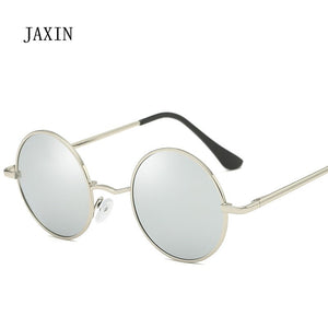 JAXIN Retro Round Sunglasses Men personality handsome Black Polarized Sun Glasses Mr brand design classic mirror UV400