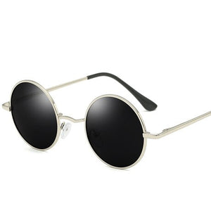 JAXIN Retro Round Sunglasses Men personality handsome Black Polarized Sun Glasses Mr brand design classic mirror UV400