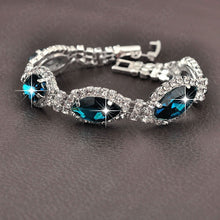 Carica l'immagine nel visualizzatore di Gallery, Hot Sell European Style 925 Sterling Silver Clear Exquisite Cubic Zirconia Charm Bracelet for Women 4 Color Jewelry