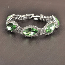 Carica l'immagine nel visualizzatore di Gallery, Hot Sell European Style 925 Sterling Silver Clear Exquisite Cubic Zirconia Charm Bracelet for Women 4 Color Jewelry