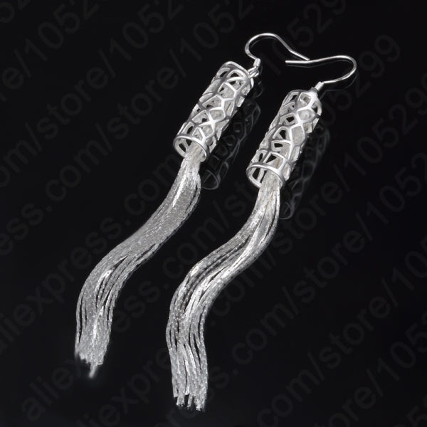 Factory Promotions Wholesale Beautiful Tassel 925 Sterling Silver WOMEN Drop Earring High Quality Fashion Classic Jewelry