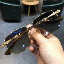 Load image into Gallery viewer, JIANDAN 2023  Sunglasses Retro Men And Women Drive Fish Double Bridge Big Face Without Make up Anti Uv Toad Lens