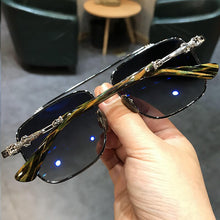 Load image into Gallery viewer, JIANDAN 2023  Sunglasses Retro Men And Women Drive Fish Double Bridge Big Face Without Make up Anti Uv Toad Lens