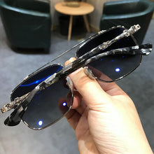 Load image into Gallery viewer, JIANDAN 2023  Sunglasses Retro Men And Women Drive Fish Double Bridge Big Face Without Make up Anti Uv Toad Lens