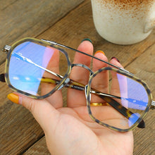 Carica l&#39;immagine nel visualizzatore di Gallery, JIANDAN Men And Women Retro Big Frame Korean Version Double Beam Big Face Anti-Blue Light Tide Style Eyeglass Frame