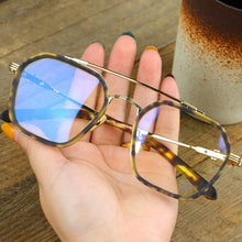 Carica l&#39;immagine nel visualizzatore di Gallery, JIANDAN Men And Women Retro Big Frame Korean Version Double Beam Big Face Anti-Blue Light Tide Style Eyeglass Frame