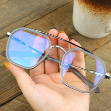 Carica l&#39;immagine nel visualizzatore di Gallery, JIANDAN Men And Women Retro Big Frame Korean Version Double Beam Big Face Anti-Blue Light Tide Style Eyeglass Frame