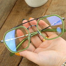 Carica l&#39;immagine nel visualizzatore di Gallery, JIANDAN Men And Women Retro Big Frame Korean Version Double Beam Big Face Anti-Blue Light Tide Style Eyeglass Frame