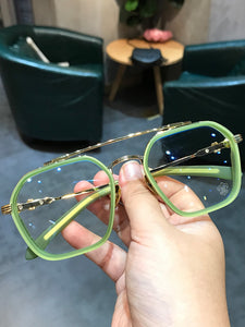 JIANDAN Men And Women Retro Big Frame Korean Version Double Beam Big Face Anti-Blue Light Tide Style Eyeglass Frame
