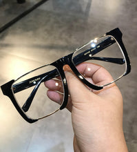 Carica l&#39;immagine nel visualizzatore di Gallery, JIANDAN Mens And Females Black Frame Thick Frame Retro Plate Big Face Widened Myopic Frame Blue Light Protection