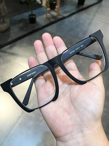 JIANDAN Mens And Females Black Frame Thick Frame Retro Plate Big Face Widened Myopic Frame Blue Light Protection