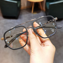 Load image into Gallery viewer, JIANDAN Myopia Glasses Revintage Men And Women Big Face Black Plate Titanium With Several Degrees Of Protection From Radiation