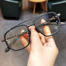 Load image into Gallery viewer, JIANDAN Myopia Glasses Revintage Men And Women Big Face Black Plate Titanium With Several Degrees Of Protection From Radiation