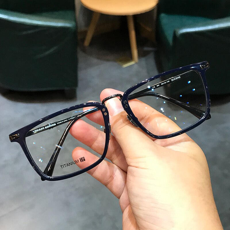 JIANDAN Tide Style Eyeglass Frame Men And Women Retro Fat Large Size Pure Titanium Super Light Frame Anti-Blue Light Glasses