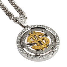 Load image into Gallery viewer, Men/women Us Dollar Money Pendant Necklace Gold/silver Plated American Hip-hop Rapper 80cm Cuban Link Chain Jewelry