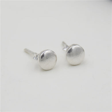 New Arrival 100% 925 Sterling Silver Round Push Back Stud Earrings for Girls Boys Thai Silver Fashion Jewelry 5.50mm 1.40g