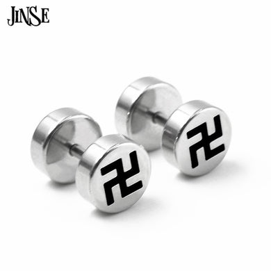 Punk Style Buddha Man Stud Earrings High Quality Stainless Steel Pendientes Jewelry Yoga India Buddha Earring MSE011