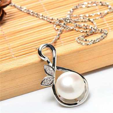 925 Sterling Silver Real Cultured Natural Pearl Necklace with Snake Animal Style Necklace for Women NE043