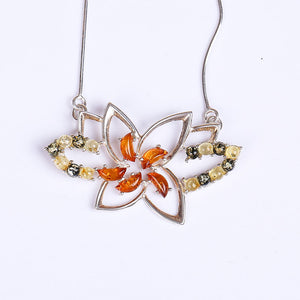 925 sterling silver inlaid natural Baltic Amber Beeswax Honeysail Necklace Pendant genuine exquisite moist female female