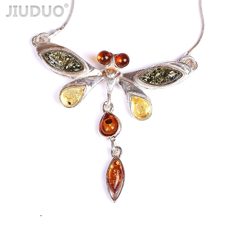 Amber beeswax s925 sterling silver swan necklace gold clavicle chain female simple pendant jewelry send girlfriend