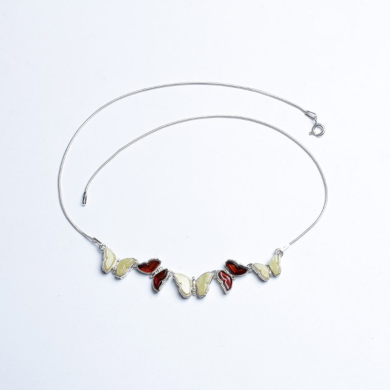 Exclusive design of natural Baltic amber beeswax female necklace pendant 925 silver inl to support the re-examination