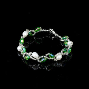 Gorgeous selection of near-round mixed color large particles bright light pearl bracelet genuine female