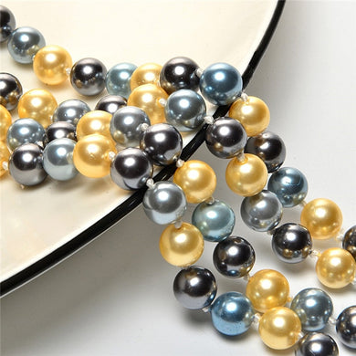 Natural shellfish necklace mother of pearl mother is a long round of light to send her mother clavicle gift Korean bride