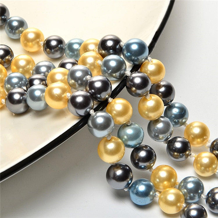 Natural shellfish necklace mother of pearl mother is a long round of light to send her mother clavicle gift Korean bride