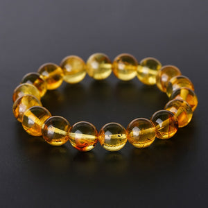 Pure natural beeswax chicken yellow ladies bracelet High-end ladies party amber bracelet