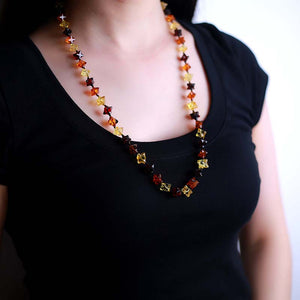 jewelry GenuiFrom the stars of your star 100% natural amber necklace Golden Perfume Perot multi-purpose authentic luxury