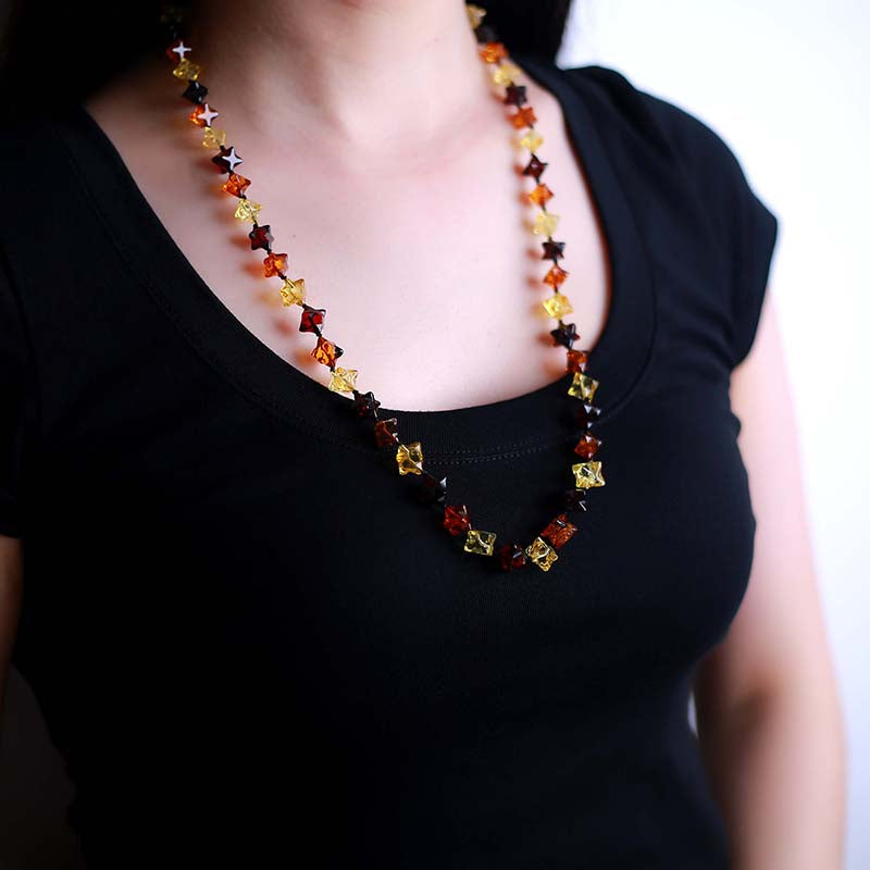 jewelry GenuiFrom the stars of your star 100% natural amber necklace Golden Perfume Perot multi-purpose authentic luxury