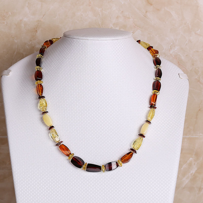 jewelry Genuin offer Natural Treasure Amber Square Necklace European Design Lithuanian Baltic Sea Beeswax Perkins
