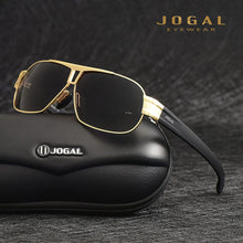 Load image into Gallery viewer, JOGAL Full Rim Sunglasses Men&#39;s Gold Color Polarized Classic Sun glasses Man Coating Lens Driving Male Shades 8516
