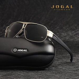 JOGAL Full Rim Sunglasses Men's Gold Color Polarized Classic Sun glasses Man Coating Lens Driving Male Shades 8516