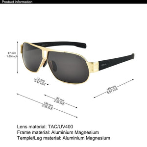 JOGAL Full Rim Sunglasses Men's Gold Color Polarized Classic Sun glasses Man Coating Lens Driving Male Shades 8516