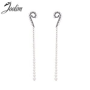 Elegant White Pearl Long Earring Dangle Earring Fashion Party Eearring