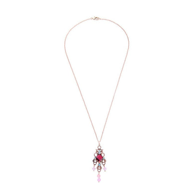 Ethnic Style Red Green Pendant Necklace Vinatage Pendant Necklace
