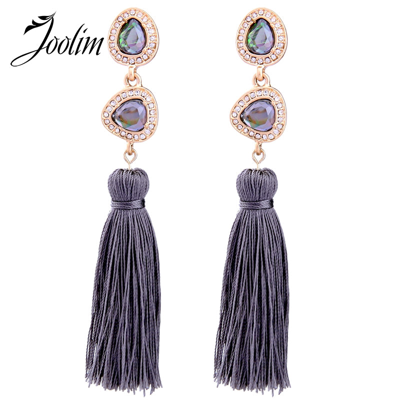 Jewelry Wholesale/ Smoky Gr Long Tassel Earring Dangle Earring Customized Jewelry Boho Earring