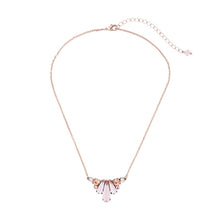 Load image into Gallery viewer, Pink Clear Crystal Pendant Necklace Delicate Necklace